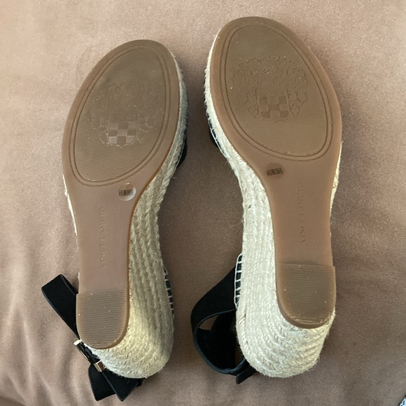 Vince Camuto espidrelles sandals leather &  weave wedge new ! Size 6.5 - Picture 4 of 10